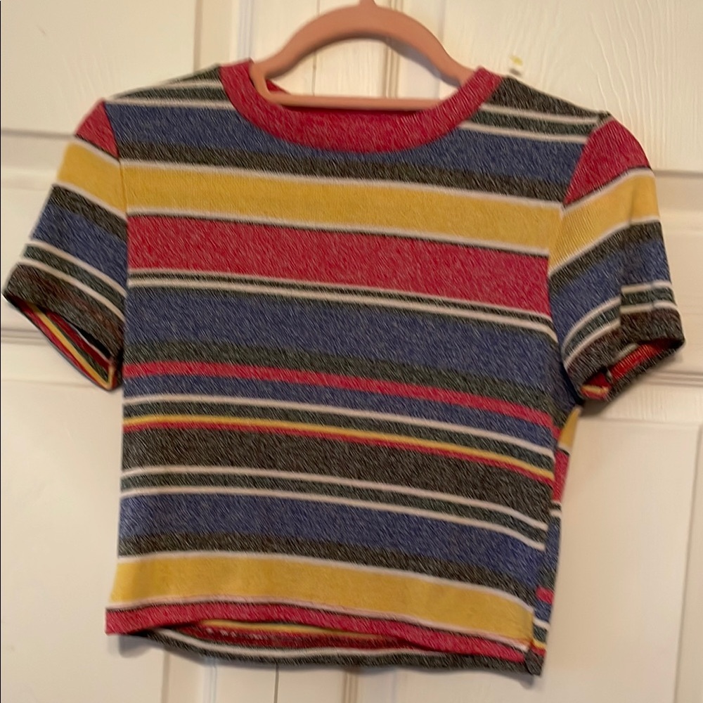 ZARA Trafaluc Colorful Striped T-Shirt